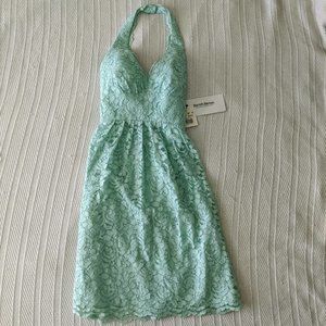 Mint Halter Bridesmaid's Dress